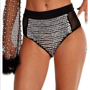 High waisted rhinestone bottoms!